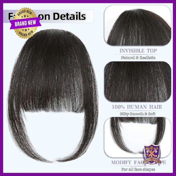 100% Human Hair Clip-In Bangs, Wispy Feathered Fringe, Easy Daily Wear main image 7
